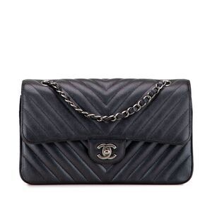 Chanel Medium Classic Chevron Caviar Double Flap